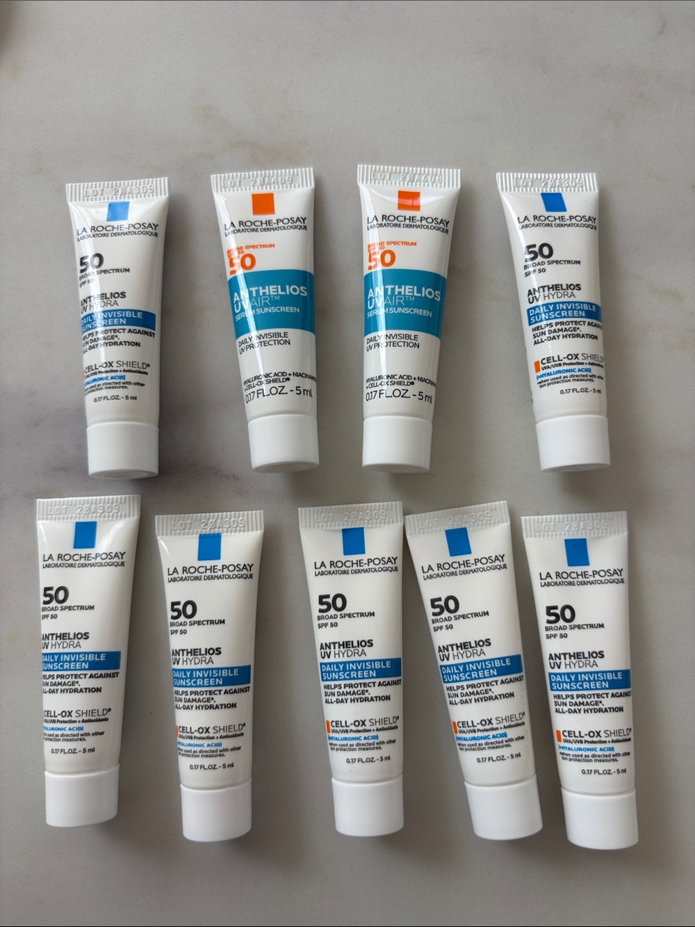 La Roche-Posay Anthelios UV Hydra & UV Air Sunscreen bundle of 9 (5ml Each)